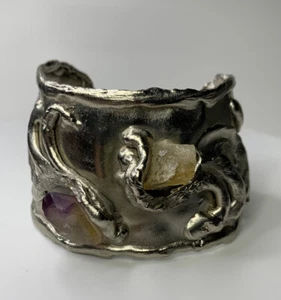Carvalhu Copa Brutalist Bracelet Silver Rare Ametrine Amethyst Citrine Brazil - Picture 1 of 16