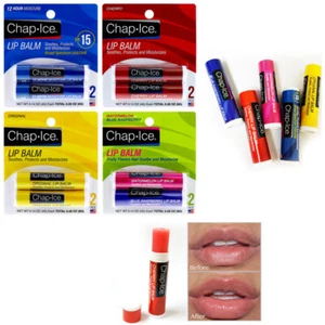 Chap Ice Lip Balm: 4Pc Fruit Flavor 014Oz Variety for Women to Moisturize Dry - Picture 1 of 1