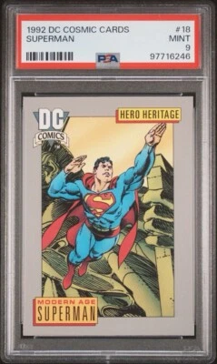 1992 DC Cosmic Cards Superman Modern Age #18 PSA 9 - Image 1 of 2