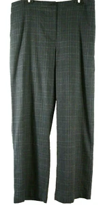 NEW EILEEN FISHER Plaid Straight Leg Pants in Gray - Size L #P3370 - Picture 1 of 9