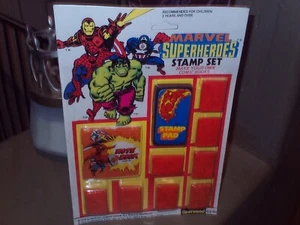 VINTAGE MARVEL SUPER HERO STAMP SET HOLY GRAIL OLD TOY STORE STOCK GEM MOC 1978 - Picture 1 of 15