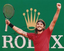 STEFANOS TSITSIPAS SIGNED AUTO'D 8X10 PHOTO TENNIS ATP TOUR GREECE FRENCH OPEN A