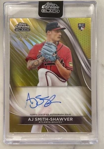 2024 Topps Chrome Black AJ Smith Shawver TRUE Gold Auto /50 Rookie Encased - Picture 1 of 3