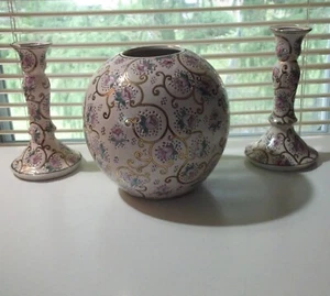 Vintage J C Penney Classic Traditions Rose Bowl and Candle Holders Stickers - Picture 1 of 8