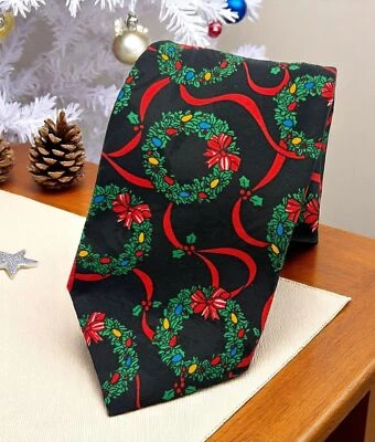Cinta corona corbata cuello Navidad Surrey negra fiesta navideña novedad Foto 1 de 4