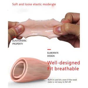 Penis Stretcher Sleeve Dick Enhancer Vergrößerungsring Fesselring Männliches Kondom - Bild 1 von 10