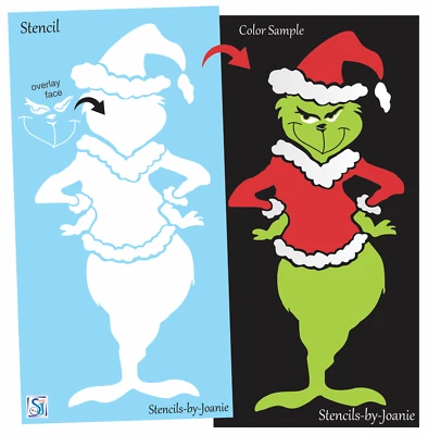 Stencils by Joanie Grinch Body Mean Mr Grinch Christmas Holiday DIY Art Sign