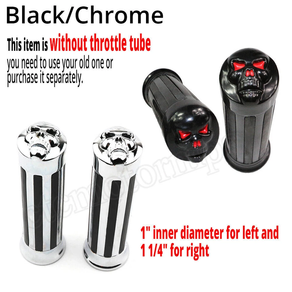 1 inch Motorcycle Skull Handlebar Hand Grips for Honda Shadow Spirit 750 VT750DC - Image 1 of 1