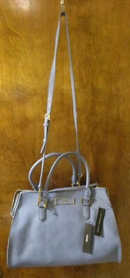 Cartera/bolso bandolera de cuero DKNY Saffiano ~ azul claro ~ logotipo encanto Foto 1 de 4