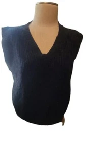Vintage Manhattan Sport Sweater Vest Sz L Navy/Hunter Green - Picture 1 of 3