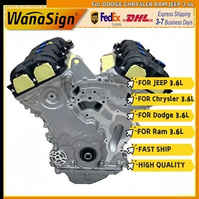 Bloque largo motor DODGE CHRYSLER RAM JEEP 3.6L, reacondicionado, Wrangler Foto 1 de 4