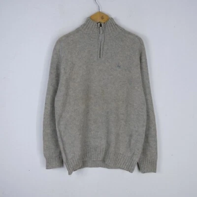 Maglione Kappa Taglia XL Uomo Lana Maniche Lunghe Casual Comodo Man Grigio Zip - Immagine 1 di 3