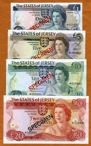 Specimen Set, Jersey, 1-5-10-20 Pounds 1975,  P-CS1, With C/O UNC - Picture 1 of 3
