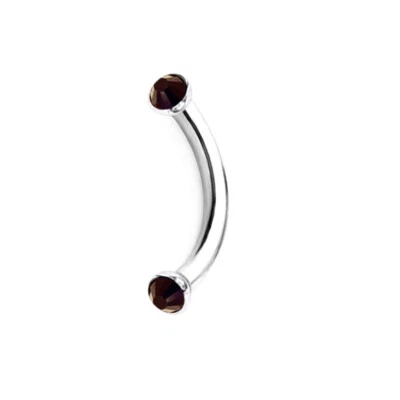 2pc Internal Thread 2mm Tiny Crysal Ball Eyebrow Ring Curved Ear Steel Piercing - Image 1 of 4