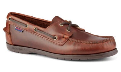Sebago Endeavor Waxed Leather Boat Shoe 7000GC0/925 Marrón Goma Nuevo - Imagen 1 de 3