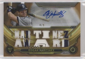 2019 Topps Triple Threads Auto Relics Gold /9 Edgar Martinez #TTAR-EM1 Auto HOF
