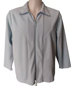Bon Worth Women's Zippered Light Striped Textured Look Jacket Adult XL Petite - Picture 1 of 12