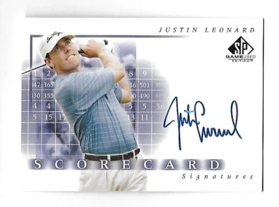 JUSTIN LEONARD 2002 Upper Deck SP Scorecard Signatures Autograph #SS-JL - Image 1 of 2