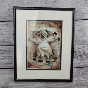 Conni Togel Matted Framed Signed Print Baaa Vinci Sheep Incognito - Picture 1 of 5
