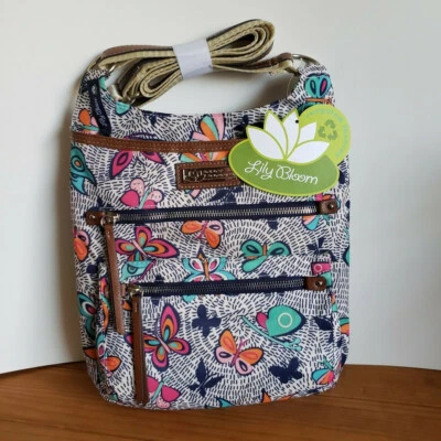 Bolso Bandolera Lily Bloom Ivy Mid Vuelo Nocturno Mariposas ECO Reciclado $59 Nuevo con Etiquetas Foto 1 de 4