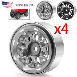 4Pcs 1.0" Beadlock Wheel Rims for RC Crawler Axial 1/24 SCX24 & 1/18 TRX4M Car - Picture 1 of 15