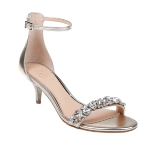 Jewel Badgley Mischka Dash Embellished Halo Strap Sandal  silver 7.5 - Picture 1 of 16