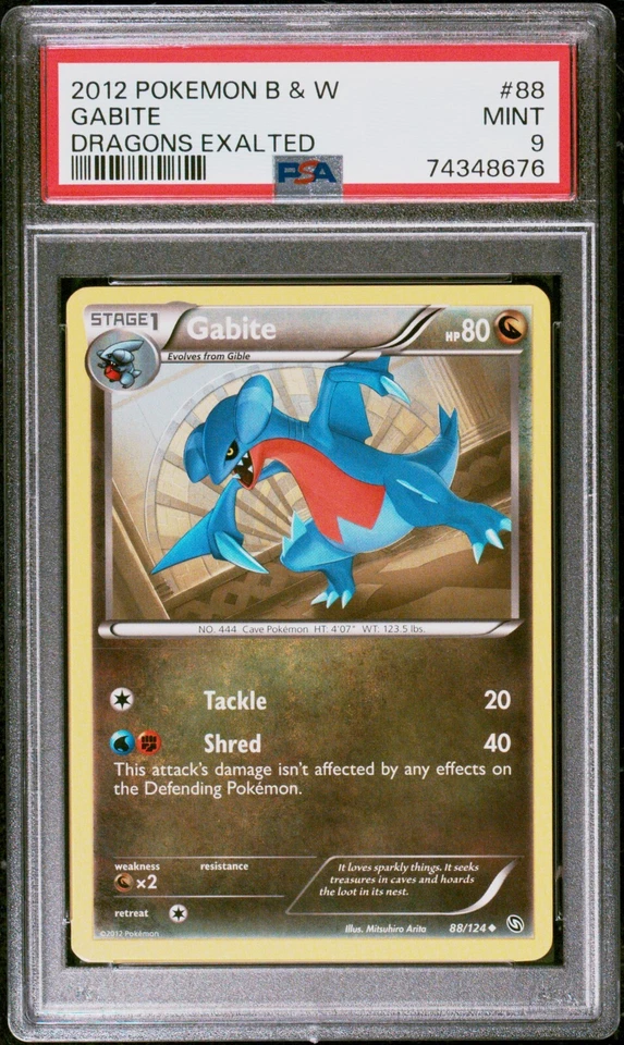 PSA 9 2012 POKEMON BLACK & WHITE DRAGONS EXALTED 88 GABITE - Image 1 of 2