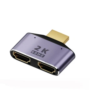 HDMI-Splitter-Adapter 1 Eingang 2 Ausgang 1 Stecker auf 2 Buchsen für HDTV PC - Picture 1 of 5