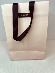 Prada Pale Pink Paper Gift Bag With Purple Ribbon 6” X 9” X 3” - Picture 1 of 8