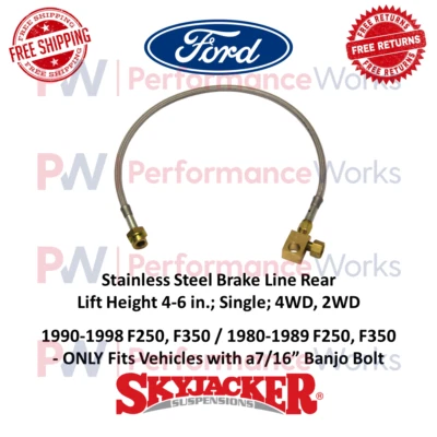 Línea de freno trasera Skyjacker de acero inoxidable elevación de 4-6" para Ford F-250 F-350 4x4 2x2 Foto 1 de 4