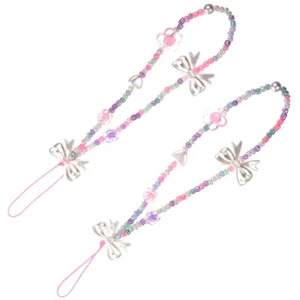 2 Pcs Handyriemen Armband Für Telefon Perlenbesetztes Telefonarmband - Zdjęcie 1 z 12