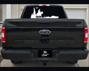 Man on Horse Western Scene Truck Vinyl Graphics Rear Decal/Sticker 24" or 36" - Bild 1 von 1