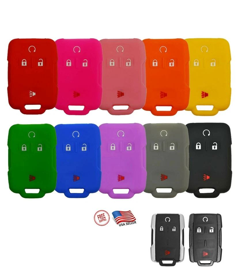 Funda protectora de goma de silicona llavero para controles remotos sin llave GMC Chevy 4btn Foto 1 de 1
