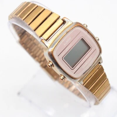 H&M Digital Chrono Watch Womens Bronze Tone Steel Alarm Classic Retro Look - Image 1 of 4
