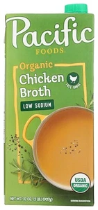 Pacific Foods Organic Free Range Chicken Low Sodium Broth, 32 oz - Picture 1 of 8