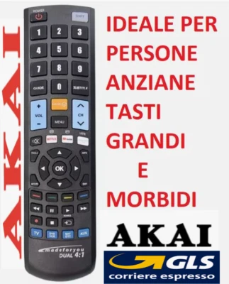TELECOMANDO UNIVERSALE AKAI CLICCA SUL TUO MODELLO LO RICEVERAI GIA' PRONTO - Immagine 1 di 4