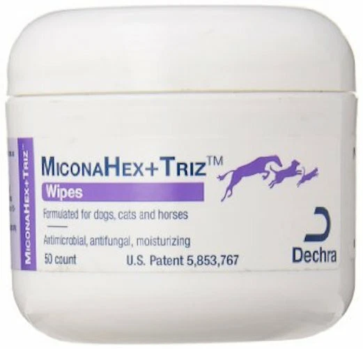 Dechra MiconaHex + Triz Antimicrobial Wipes for Dogs, Cats & Horses - 50 Wipes