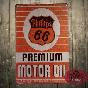 Phillips66 Motor oil Cartel Metalico Gasolina Garage Retro Vintage colleccion - Foto 1 di 1