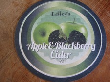 lillieys apple &blackberry cider Beer Mat x 2
