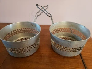 2 Antique Vintage Metal Strainers 7" - Picture 1 of 5