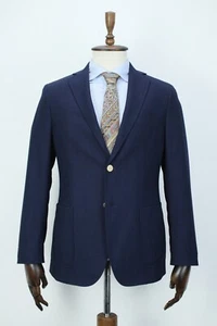 PAOLONI Blue Oxford WOOL Gold Buttons Sport Coat Blazer Jacket 50IT 40US/UK - Picture 1 of 16