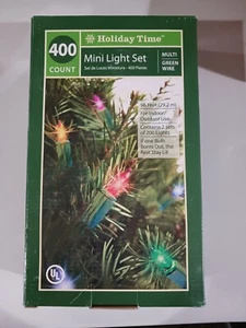 Holiday Time Multi Color Mini Light Set Green Wire 400 Count - Picture 1 of 2