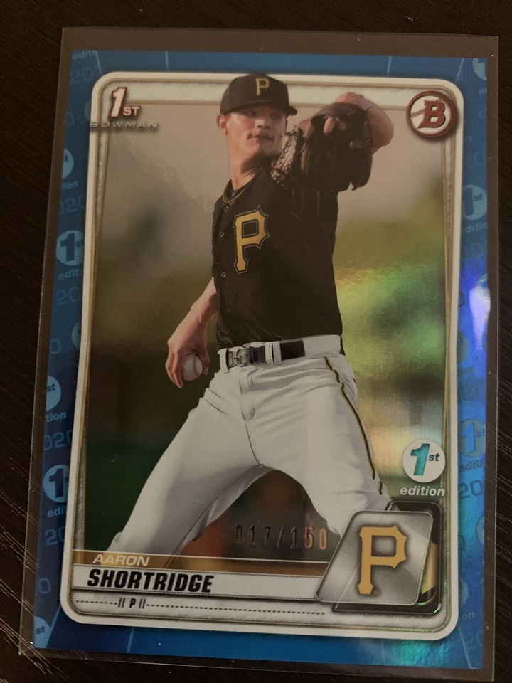 Aaron Shortridge 2020 Bowman 1st First Edition Blue Foil Parallel 17/150 Pirates - Image 1 of 1