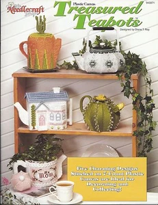 **TREASURED TEAPOTS**PLASTIC CANVAS LEAFLET** - Picture 1 of 1
