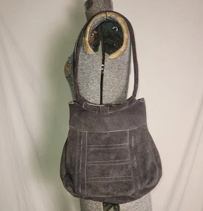 Vintage 50er 60er schokobraun Wildleder Leder Schultertasche Handtasche Boho Mr. Ralph - Bild 1 von 11