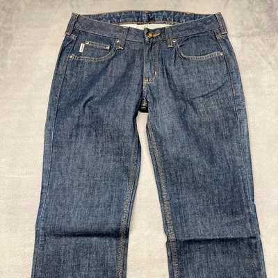 Pantalones de mezclilla Carhartt para mujer 27x34 azul algodón elástico calce moderno tiro bajo informales Foto 1 de 4