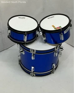 Lot Of 3 Mendini By Cecilio Blue Sparkle Percussion Drum Instrument Set - Picture 1 of 5