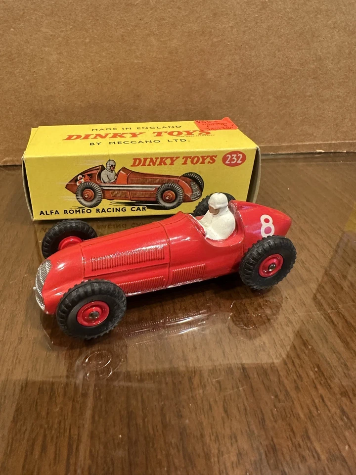 DINKY No.232 - Alfa Romero RACING CAR #8 (Red) + Original BOX (1954-1960) VGC  - Image 1 of 4