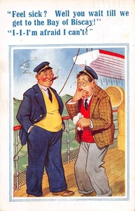 POSTCARD  COMIC  DONALD MCGILL  SEA SICKNESS THEME  BAY OF BISCAY - Picture 1 of 2