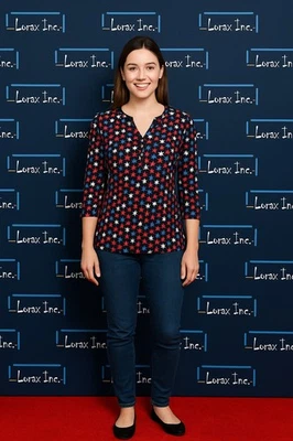 Karen Scott (A23-55*) Petite  3/4 Sleeve Star Print Knit Henley Top Sz PL - Image 1 of 4